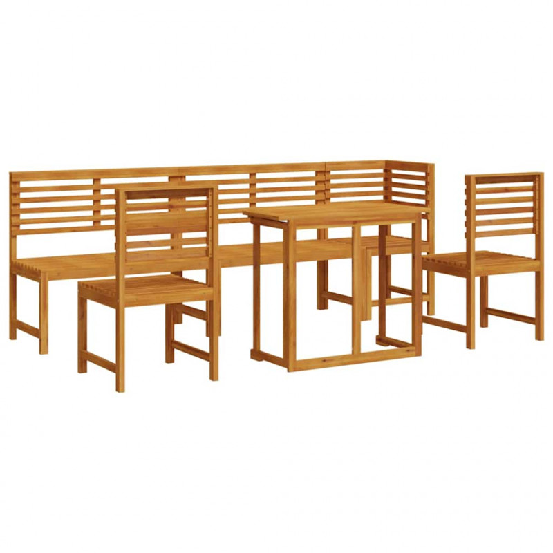 Zestaw Bistro Ogrodowego 6 pcs Brązowy Lite Drewno Akacji