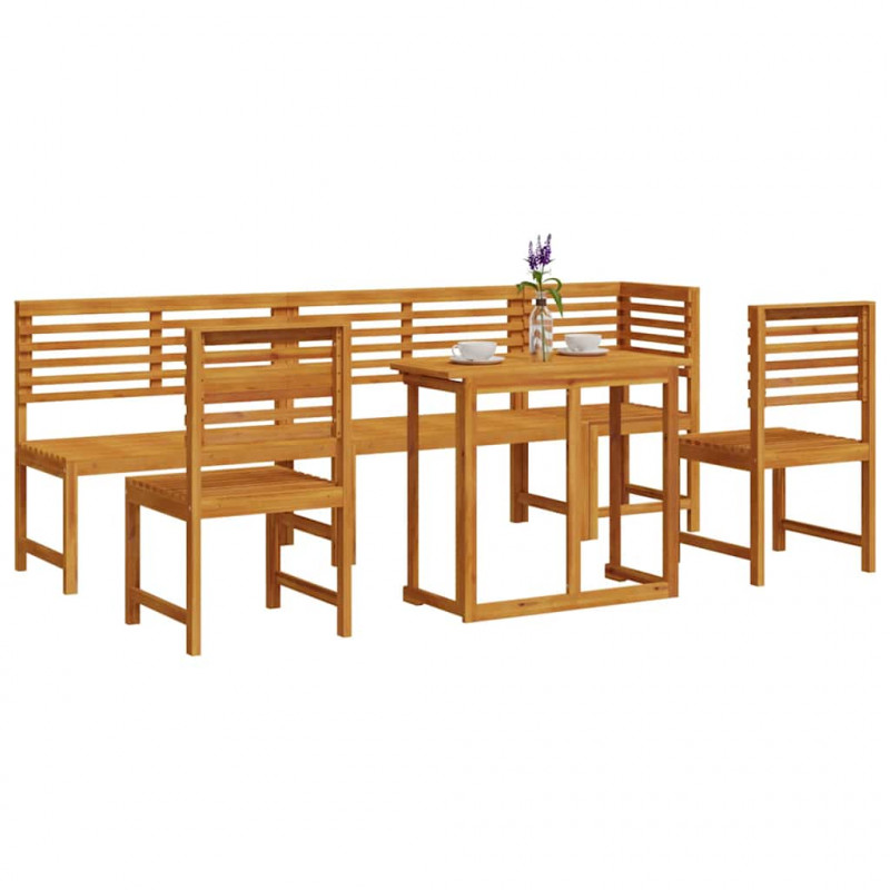 Zestaw Bistro Ogrodowego 6 pcs Brązowy Lite Drewno Akacji