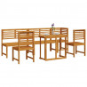 Zestaw Bistro Ogrodowego 6 pcs Brązowy Lite Drewno Akacji