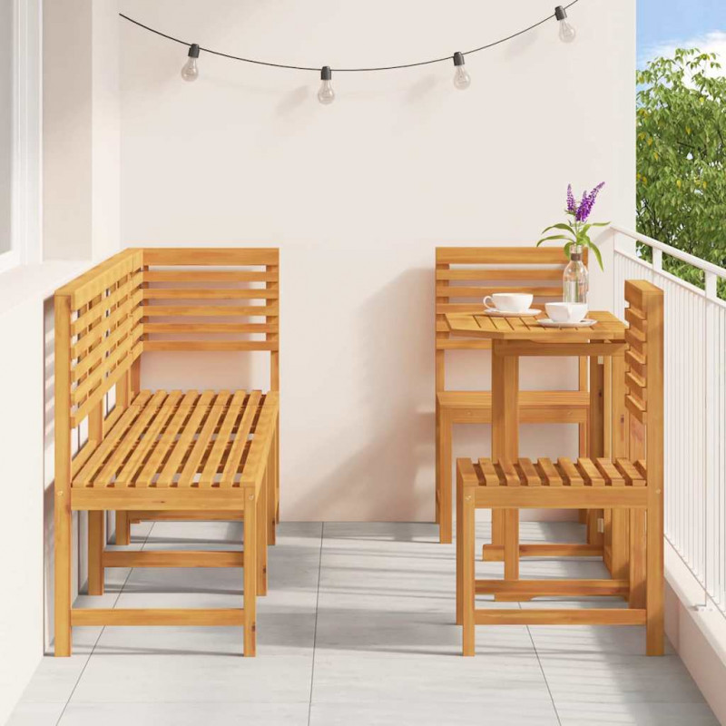 Zestaw Bistro Ogrodowego 6 pcs Brązowy Lite Drewno Akacji