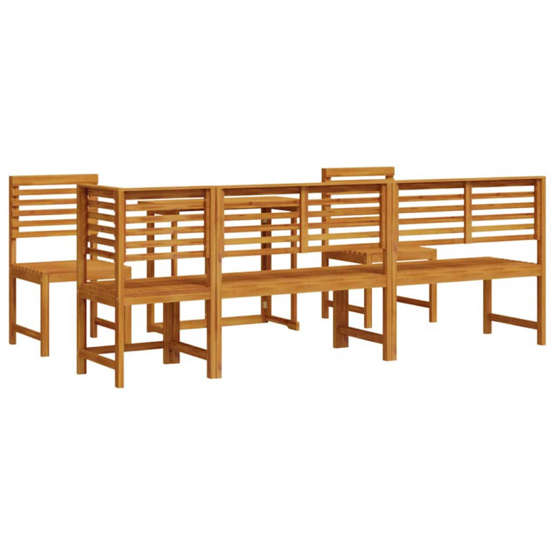 Zestaw Bistro Ogrodowego 6 pcs Brązowy Lite Drewno Akacji