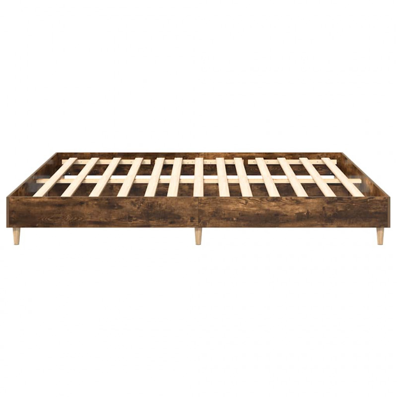 Rama łóżka bez materaca dąb wędzony 200x200 cm drewno klejone