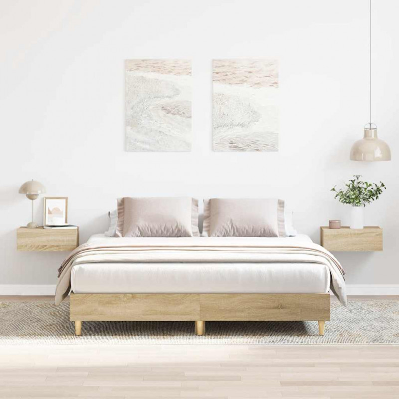 Rama łóżka bez materaca Dąb Sonoma 150x200 cm Drewno klejone
