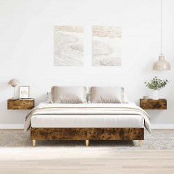 Rama łóżka bez materaca dąb wędzony 150x200 cm drewno klejone