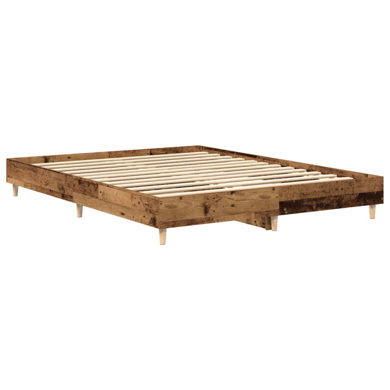 Rama łóżka bez materaca Stare drewno 150x200 cm Drewno klejone