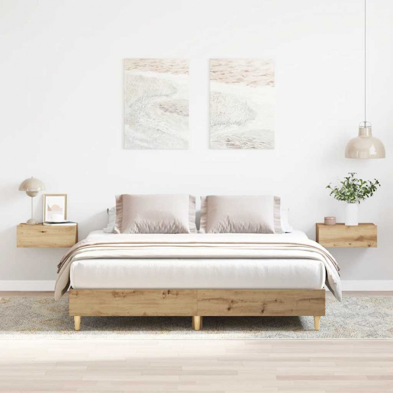 Rama łóżka bez materaca Artisan Oak 150x200 cm Drewno klejone