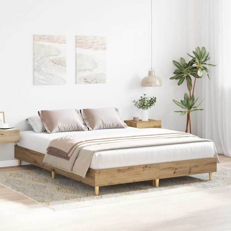 Rama łóżka bez materaca Artisan Oak 150x200 cm Drewno klejone