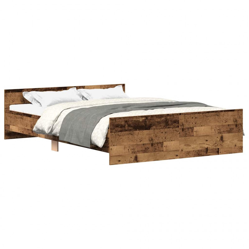 Rama łóżka bez materaca Stare drewno 135x190cm Drewno klejone