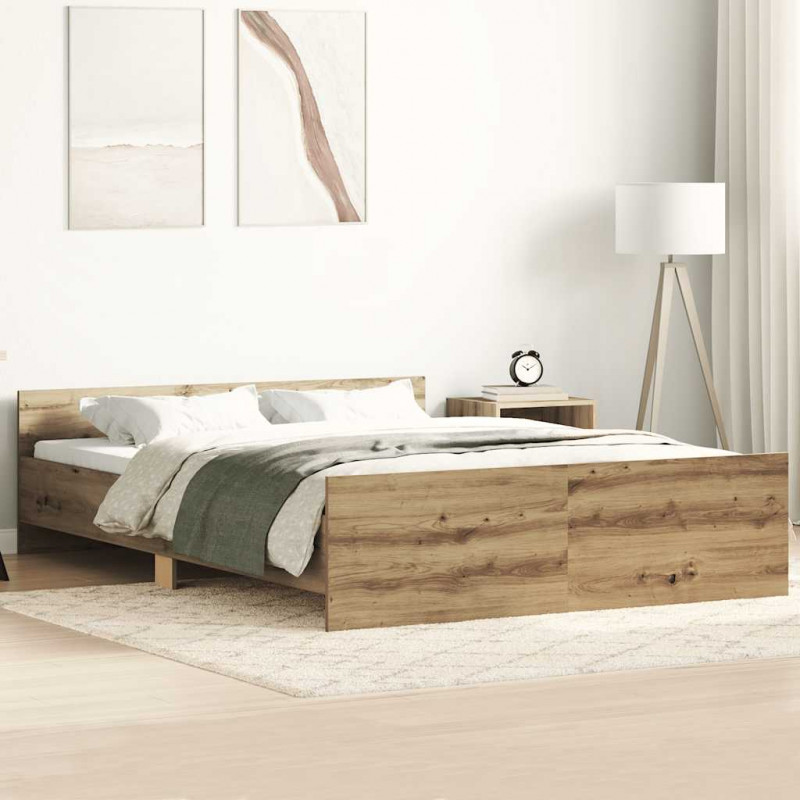 Rama łóżka bez materaca Artisan Oak 135x190cm Drewno klejone