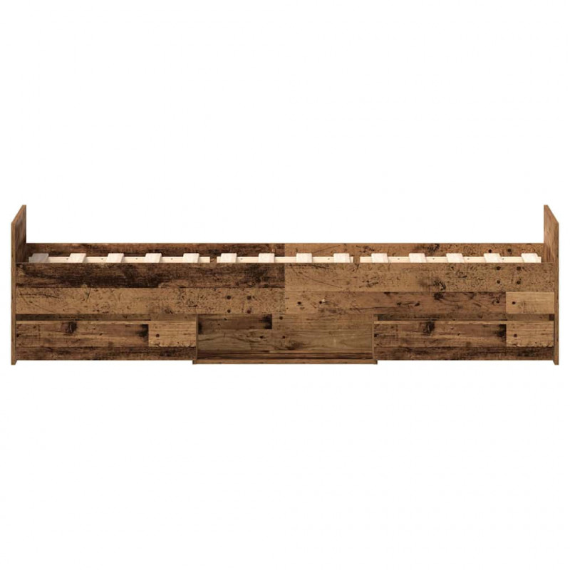 Rama łóżka bez materaca Stare drewno 100x200cm Drewno klejone