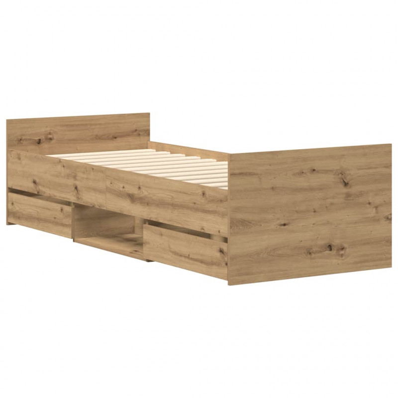 Rama łóżka bez materaca Artisan Oak 100x200cm Drewno klejone