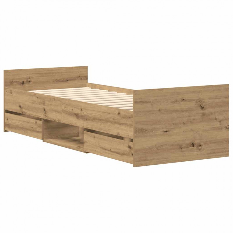 Rama łóżka bez materaca Artisan Oak 100x200cm Drewno klejone