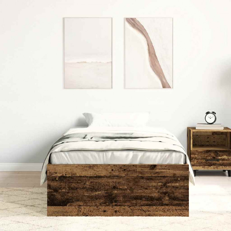 Rama łóżka bez materaca Stare drewno 90x200cm Drewno klejone