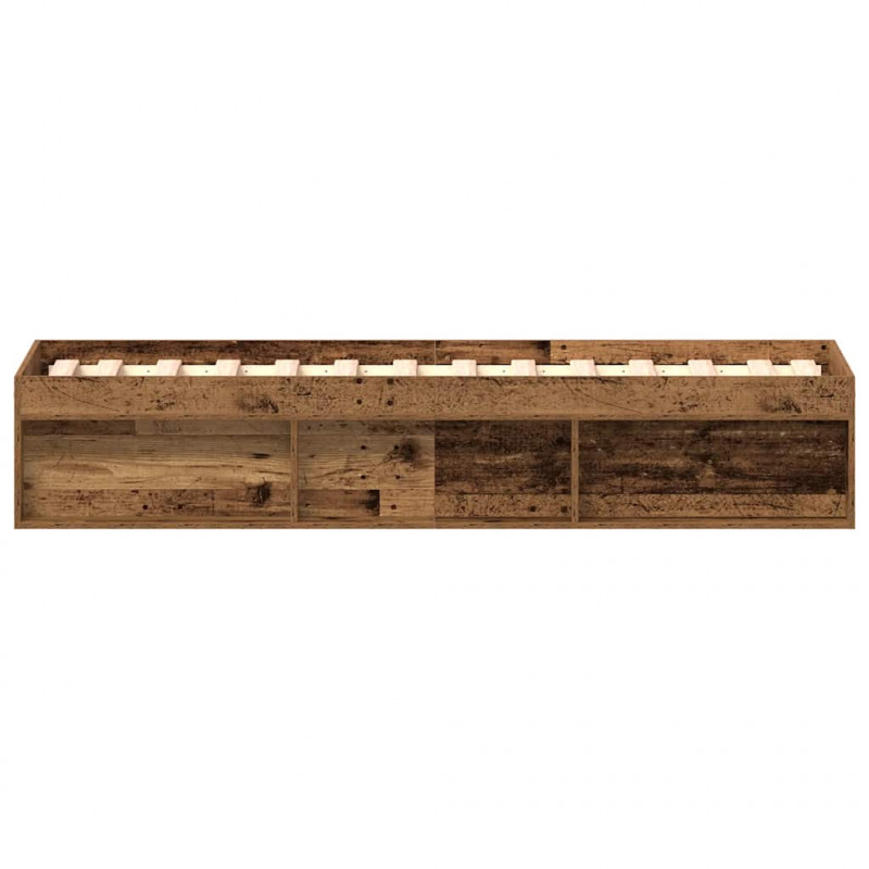 Rama łóżka bez materaca Stare drewno 90x200cm Drewno klejone