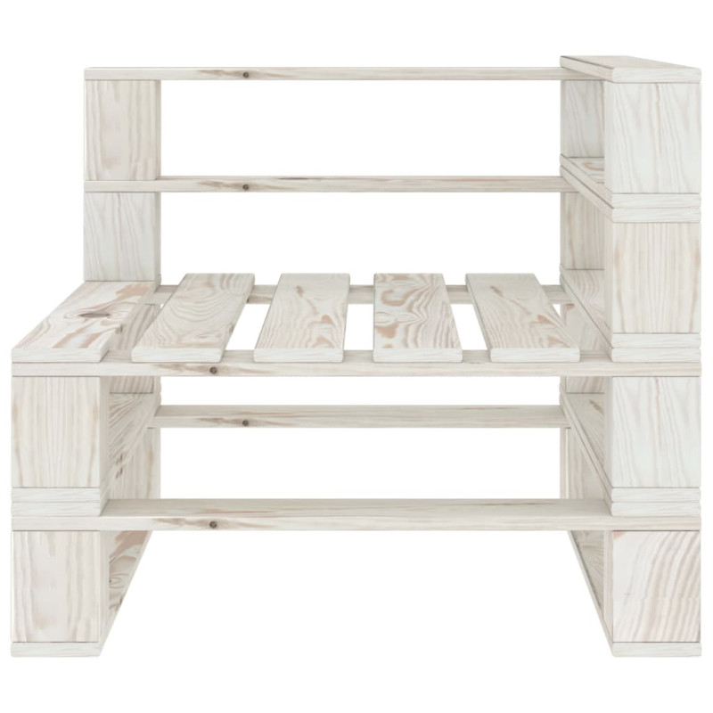 Ogrodowa sofa 4-osobowa z palet, drewniana, biała