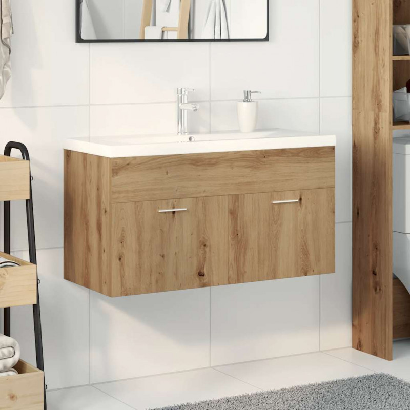 Szafka pod umywalkę z wbudowaną umywalką dąb artisan