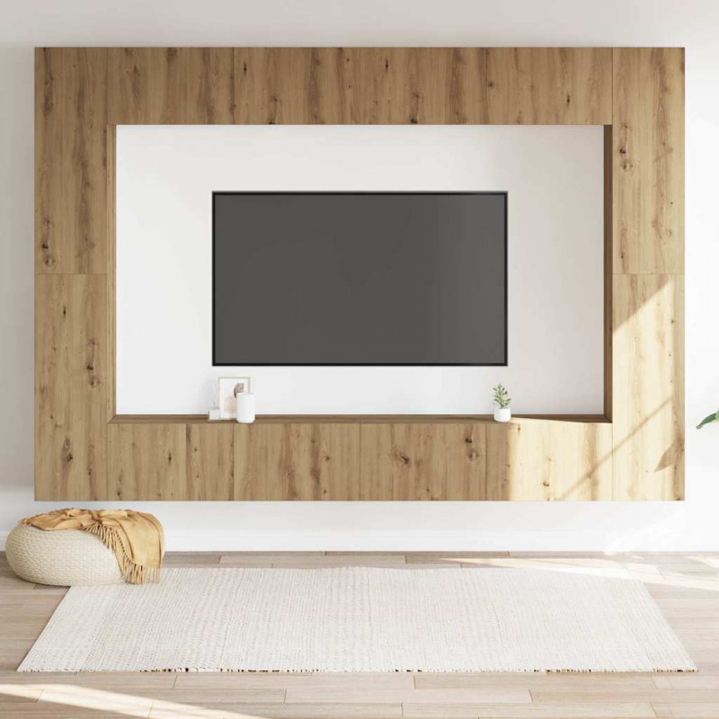 8-cz. zestaw szafek TV, dąb artisan, materiał drewnopochodny