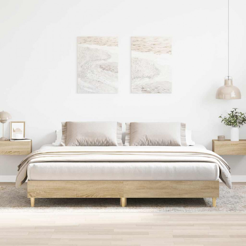 Rama łóżka bez materaca Sonoma Oak 180x200cm Drewno klejone