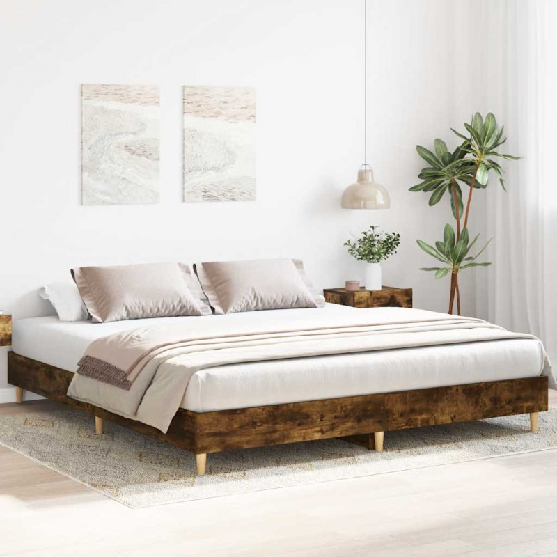 Rama łóżka bez materaca dąb wędzony 180x200cm drewno klejone