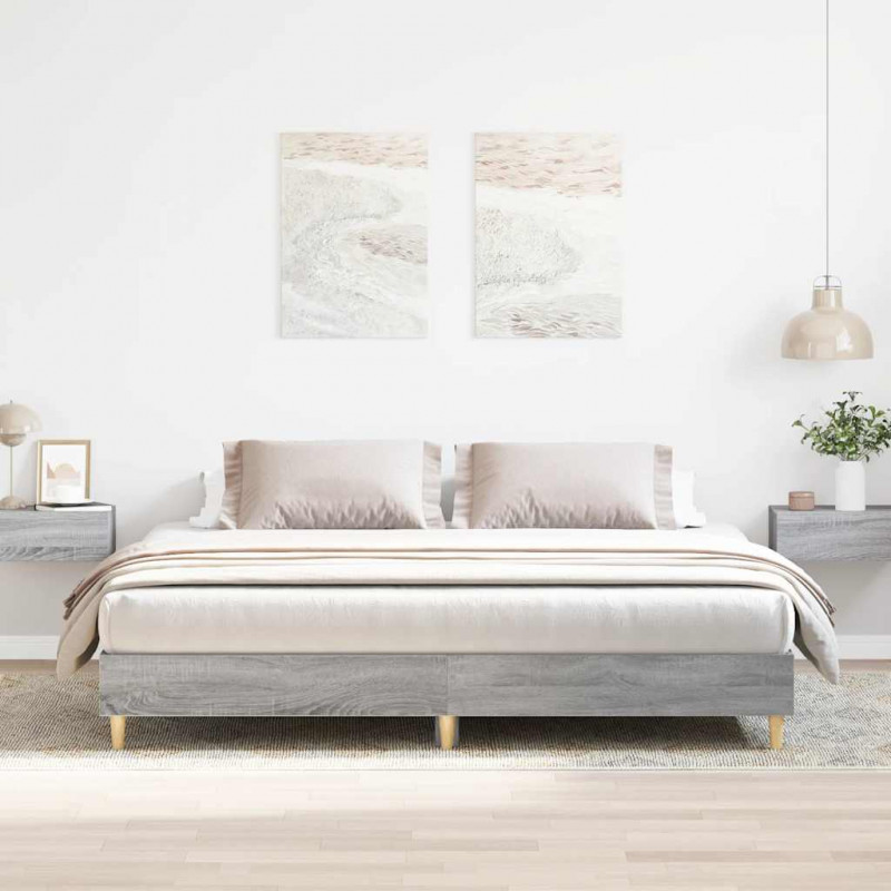 Rama łóżka bez materaca Szary Sonoma 180x200cm Drewno klejone