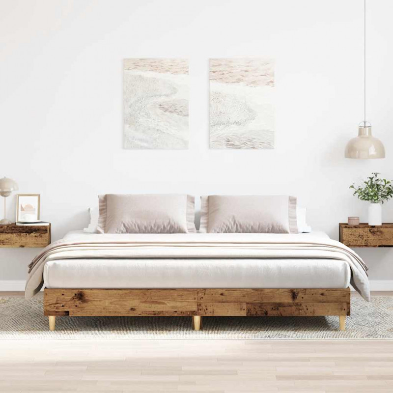 Rama łóżka bez materaca Stare drewno 180x200cm Drewno klejone