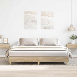 Łóżko bez materaca, dąb sonoma, 160x200 cm