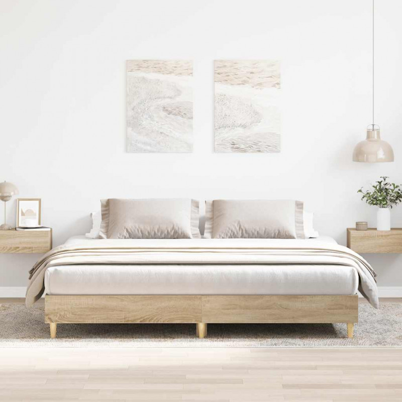 Łóżko bez materaca, dąb sonoma, 160x200 cm