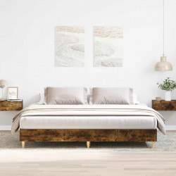 Rama łóżka bez materaca dąb wędzony 160x200cm drewno klejone