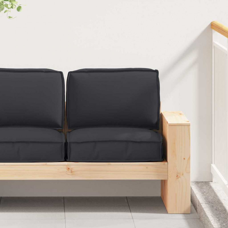 Zestaw poduszek na paletę 2 pcs Czarny Materiał Oxford