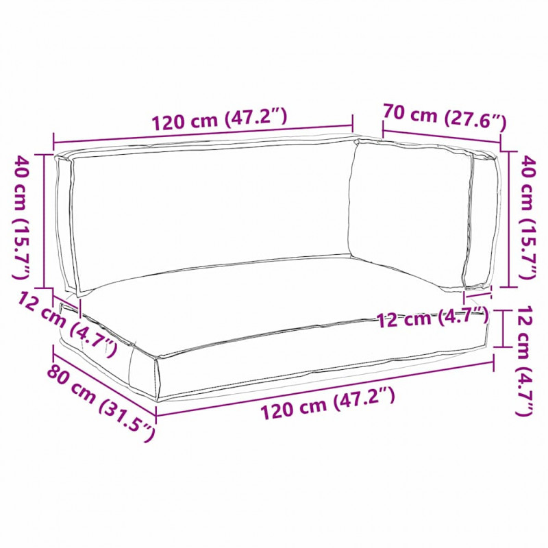 Zestaw poduszek na paletę 3 pcs Czarny Materiał Oxford