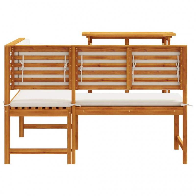 Zestaw Ławka Ogrodowa 2 pcs Brązowy Lite Drewno Akacji