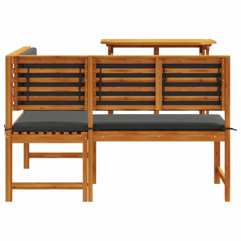 Zestaw Ławka Ogrodowa 2 pcs Brązowy Lite Drewno Akacji