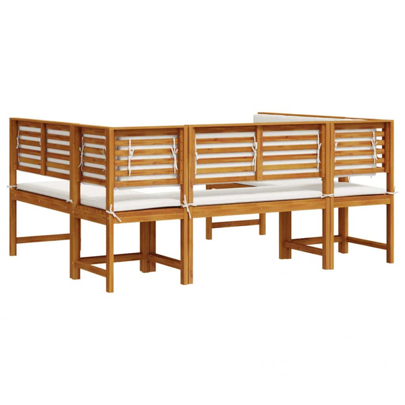 Zestaw Ławka Ogrodowa 5 pcs Brązowy Lite Drewno Akacji