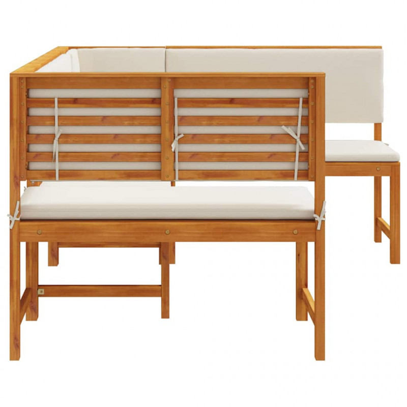 Zestaw Ławka Ogrodowa 3 pcs Brązowy Lite Drewno Akacji