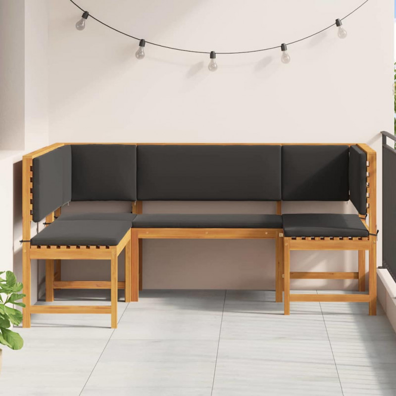 Zestaw Ławka Ogrodowa 3 pcs Brązowy Lite Drewno Akacji