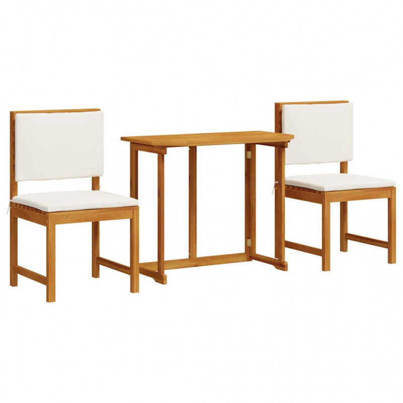 Zestaw Bistro Ogrodowego 3 pcs Brązowy Lite Drewno Akacji
