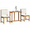 Zestaw Bistro Ogrodowego 3 pcs Brązowy Lite Drewno Akacji