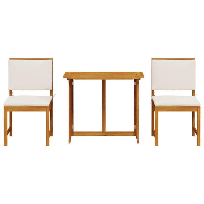 Zestaw Bistro Ogrodowego 3 pcs Brązowy Lite Drewno Akacji