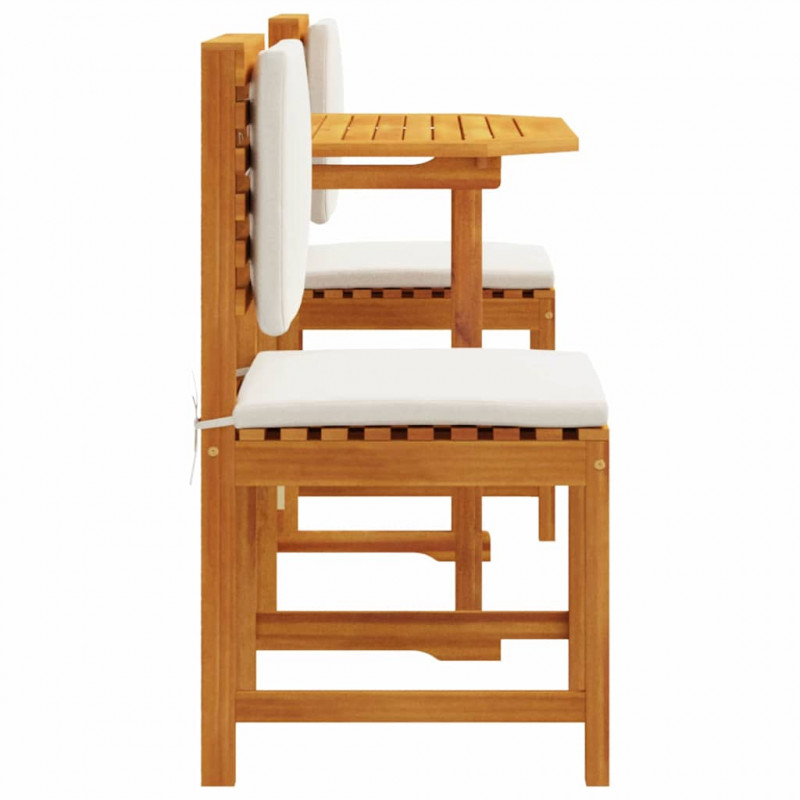Zestaw Bistro Ogrodowego 3 pcs Brązowy Lite Drewno Akacji