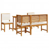 Zestaw Bistro Ogrodowego 4 pcs Brązowy Lite Drewno Akacji