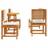 Zestaw Bistro Ogrodowego 4 pcs Brązowy Lite Drewno Akacji