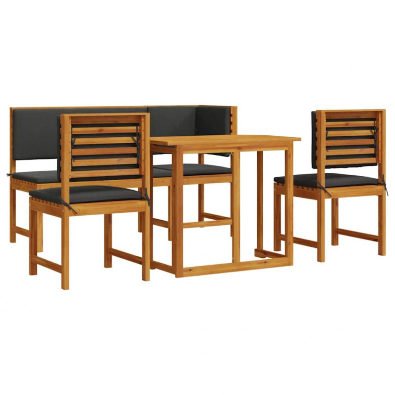 Zestaw Bistro Ogrodowego 4 pcs Brązowy Lite Drewno Akacji