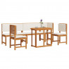Zestaw Bistro Ogrodowego 6 pcs Brązowy Lite Drewno Akacji