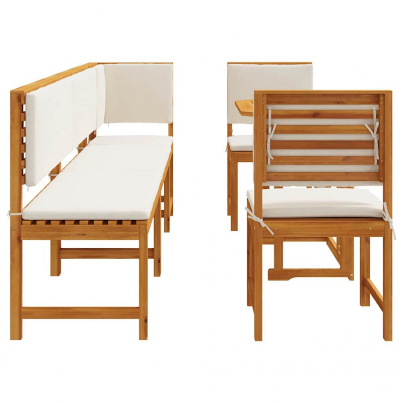 Zestaw Bistro Ogrodowego 6 pcs Brązowy Lite Drewno Akacji