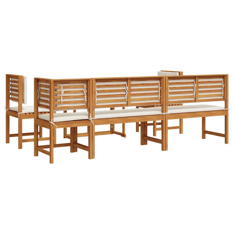 Zestaw Bistro Ogrodowego 6 pcs Brązowy Lite Drewno Akacji