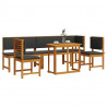 Zestaw Bistro Ogrodowego 6 pcs Brązowy Lite Drewno Akacji