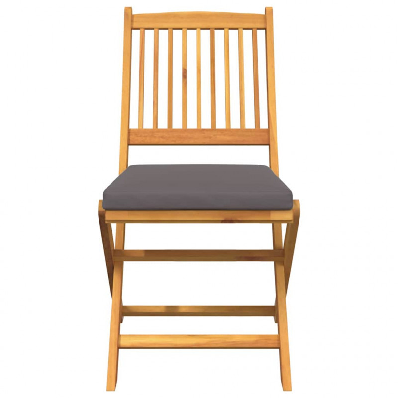 Krzesło składane z poduszką 4 pcs Szary 49 x 57.5 x 92cm