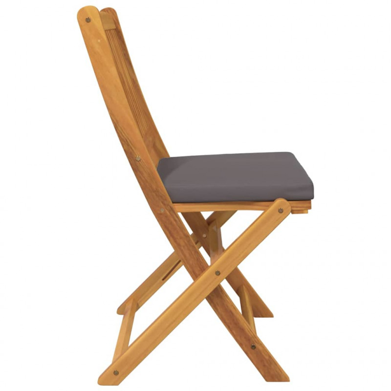 Krzesło składane z poduszką 4 pcs Szary 49 x 57.5 x 92cm