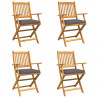 Krzesło składane z poduszką 4 pcs Szary 49 x 57.5 x 92cm