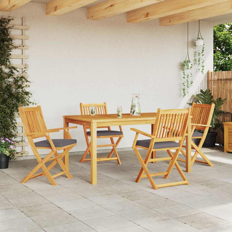Krzesło składane z poduszką 4 pcs Szary 49 x 57.5 x 92cm